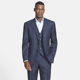 Classic Fit Three-Piece Check Suit