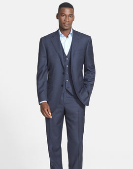 Classic Fit Three-Piece Check Suit