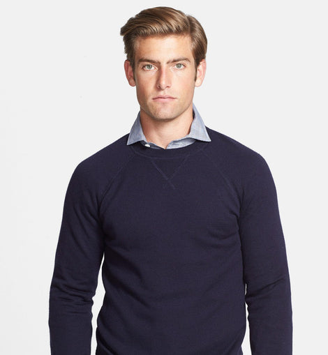 Raglan Merino Wool Crewneck Sweater